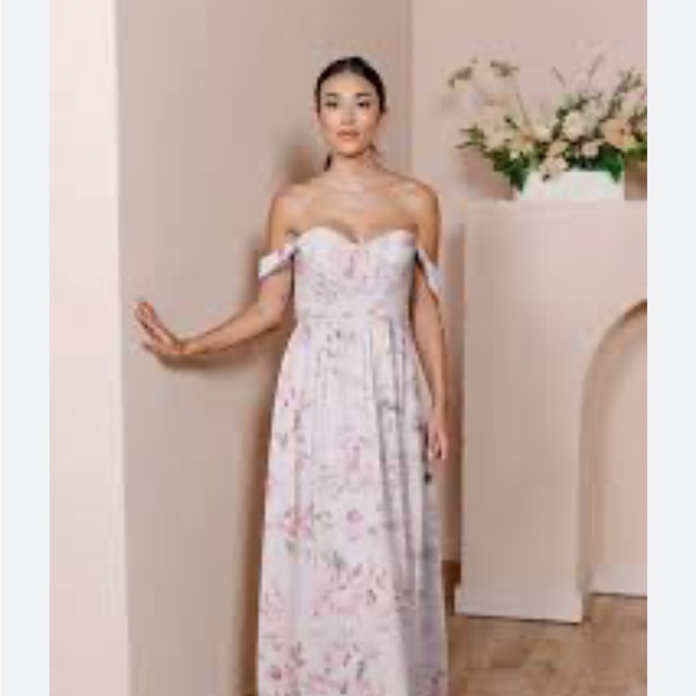 NWT Revelry Kennedy Convertible Chiffon Maxi Dress - Blush Floral